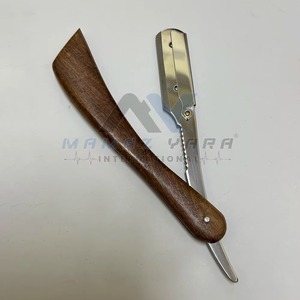 Unique Design <b>Wooden</b> Handle Barber Straight Razor Stainless Steel Blade <b>Swing</b> Lock Shaving Razor for Men Wet Shaving Smooth Hair - Product Image 2