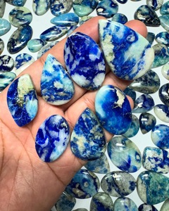 Cabujón de Gemas de Afganita Natural Azul de Formas Mixtas y Tamaño Libre, Piedra de Afganita Suelta Rara para Fabricación de Joyas, Lote al por Mayor - Product Image 1