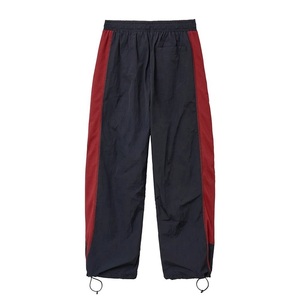 Custom Black Windbreaker Pants Track <b>Trousers</b> Red Side Stripe Piping Loose Fit Nylon Track Pants <b>Elastic</b> Waist Joggers <b>For</b> <b>Men</b> - Product Image 2