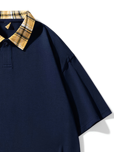 Oversized <b>Waffle</b> Knit 100% Cotton Worsted for <b>Shirt</b> Men Summer Casual Short Sleeve Loose Fit Breathable Streetwear - Product Image 4