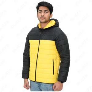BIN YOUSAF IMPEX OEM – Nouvelle arrivée 2025 – Doudoune d'hiver noire pour homme avec fermeture et capuche à bordure en fourrure de mouton – Coton - Product Image 4