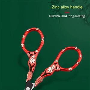 1 ud. Tijeras de belleza vintage de acero inoxidable, cortador de cejas para zurdos, mango de cerámica, hoja recta, DIY, no plegable, personalizado - Product Image 4