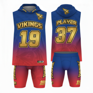 Sleeveless Adult Winter 7v7 Football Jersey Set OEM Service Custom Logo Sublimation Design 100% Polyester Team Uniforms - Product Image 5