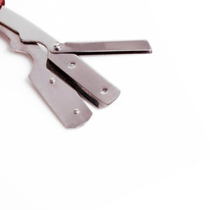 มีดโกนหนวดสำหรับช่างตัดผม ด้ามไม้ สแตนเลส - Product Image 5
