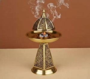 Quemador de Bakhoor de Plata Antigua con Filigrana Grabada, Incensario Árabe de Oud, Soporte de Incienso Metálico, Mabkhara Cónica de Lujo, Decoración para Ramadán - Product Image 3