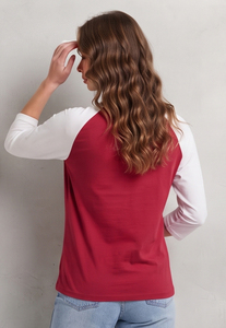T-shirt Raglan Personnalisé Imprimé pour Femme, Manches 3/4, Col Rond, Décontracté, 100% Coton Jersey, avec Logo sur le Devant - Product Image 5