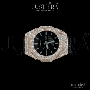 Reloj G-Shock con Bisel de Diamantes Grandes de Dos Tonos y Moissanita VVS, Reloj de Pulsera de Moda Premium con Diamantes, al Precio Más Bajo y Mejor de la Historia - Product Image 2