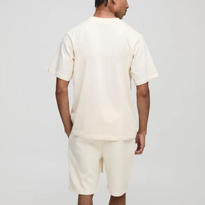 Conjunto de Camiseta y Pantalones Cortos de Algodón 100% para Hombre, Talla Grande, Personalizable, Liso, para Verano - Product Image 4