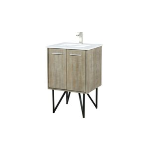 Rustic Acacia <b>Bath</b> Vanity 24 In. W X 20 In. D White Quartz Top <b>Brushed</b> Nickel Faucet Set 20 In. D White Quartz Top <b>Brushed</b> - Product Image 4