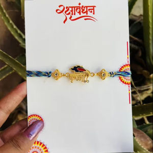 Innovative Designer Floral Rakhi <b>Bracelet</b> for Children Classic Anchor Shape Pearl Main <b>Stone</b> Raksha Bandhan Gifts for Brothers - Product Image 3