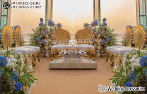 Juego de sillas Mandap de diseño moderno para bodas hindúes Juego de sillas Mandap de diseño elegante Juego de sillas de madera para matrimonio hindú Mandap UK - Product Image 2