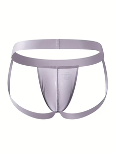 Men Low Rise Solid Color Mesh G String Underwear Breathable Spandex Nylon Knitted Briefs - Product Image 2