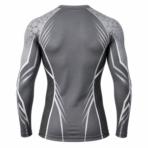 OEM Rashguard de compression à manches longues pour hommes, vêtements de sport pour la gym, avec logo et impression personnalisés - Product Image 2