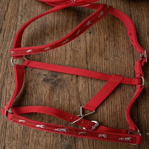 Harnais pour chevaux en nylon souple et résistant, réglables, avec rembourrage en fourrure de vison et accessoires en laiton - Product Image 3