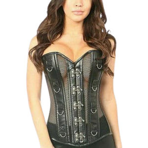 Strapless Black Mesh Corset <b>Bodysuit</b> With Front Hook Closure Sexy Bodycon Club Wear Adult Outfit - Product Image 2