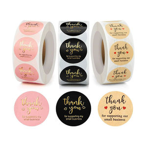 Custom Waterproof Thank You <b>Labels</b> Stickers for Sealed <b>Packaging</b> Custom Self Adhesive Metallic Letters Stickers - Product Image 1