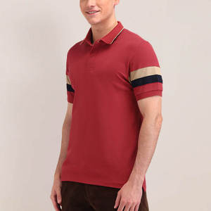 T-shirt d'été léger pour homme en jersey de coton mélangé tricoté, anti-plis, uni, à manches courtes, style décontracté chic, 220g - Product Image 3