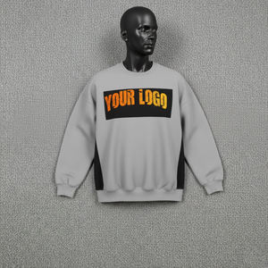 Sweat-shirts surdimensionnés de couleur gris et noir au design premium, en tissu de coton doux, grammage lourd, style ample, coupe décontractée, sweat-shirts à capuche. - Product Image 2