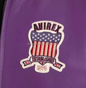 เสื้อแจ็คเก็ตหนัง AVIREX สำหรับผู้ชาย คุณภาพสูง รุ่นสลิม Avirex USA Edition แจ็คเก็ตบอมเบอร์หนังสไตล์อเมริกัน สีเขียวมะกอก ผ้าแคนวาส-ผลิตโดยแบรนด์ Manufactu - Product Image 3