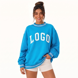Sudadera Oversize con Cuello Alto y Logo Personalizado, Felpa Francesa, de Alta Calidad, con Hombros Caídos, para Mujer - Product Image 1