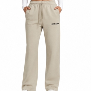 Custom <b>Women's</b> Wide Leg <b>Fleece</b> <b>Jogger</b> Sweatpants Soft Fabric Relaxed Fit Custom Made Elastic Waist Activewear Pants For <b>Women</b> - Product Image 1