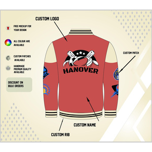 Veste universitaire en laine tendance pour hommes, style graffiti, col rabattu avec patch brodé sur le devant et style baseball - Product Image 2