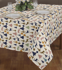 Cotton <b>Tablecloth</b> for Kitchen & Dining Table Premium Quality Fabric Wrinkle Resistant Machine Washable Reusable - Product Image 1