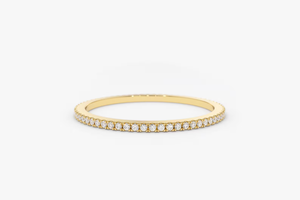 Anillo de Eternidad con Micro Pavé de Diamantes de 0.25 CT en Oro Blanco de 14k_ Anillo de Eternidad con Diamantes de 1.0MM_ Anillo de Boda con Diamantes_ Anillo de Diamantes para Mujer - Product Image 2