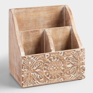 Stylish Rustic Wooden <b>Caddy</b> for Organizing Bathroom Toiletries Cutlery or Office Supplies Tableware Storage Option - Product Image 3