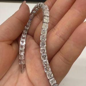 Emerald Cut 925 Silver Diamond <b>Bracelet</b> Women's Classic Wedding IGI Certified E/F Color Lab Grown VS-VVS Clarity Luxury - Product Image 5