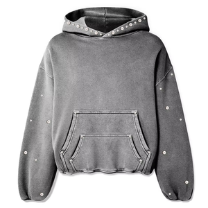 Sweat-shirts d'hiver pour hommes avec strass, design brillant, 100% coton, streetwear, production en usine OEM ODM, vente en gros - Product Image 5