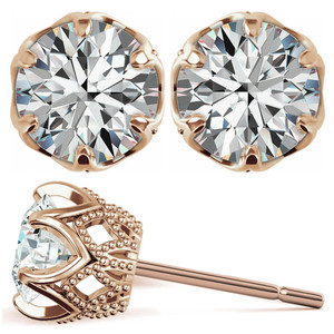 Luxury 18K Gold <b>Earring</b> Round Pear Brilliant Cut Lab Grown Diamond <b>Fine</b> Jewelry <b>Earring</b> for women and girls wear in weddings - Product Image 1