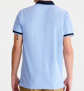 Chemise de rugby en coton de haute qualité pour hommes, vente en gros, nouveau design, impression de logo personnalisé, col contrasté, manches contrastées, tricot rayé - Product Image 6