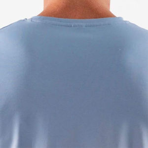 Camiseta de Manga Larga para Hombre, Color Azul Claro, Cuello Redondo, Corte Regular, Color Sólido, Informal, de Punto, de Algodón Transpirable - Product Image 4