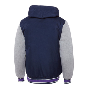 Chaqueta Bomber Unisex de Lana Ecológica, Impermeable y Cortavientos, con Mangas de Cuero, Estilo Urbano, Logotipo Personalizado, OEM, al por Mayor - Product Image 5