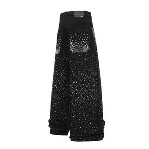 Vaqueros anchos de mezclilla para hombre, lavado oscuro, corte holgado, cintura alta, estilo casual urbano, algodón tejido para otoño - Product Image 6