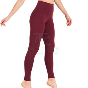 Leggings de yoga tricotés avec logo personnalisé, taille élastique, séchage rapide, respirants, service OEM, vente directe d'usine, vêtements de sport - Product Image 5