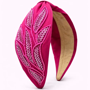 Diadema con Cuentas de Leopardo y Bordado, Accesorios para el Cabello de la India para Mujeres y Niñas - Product Image 1