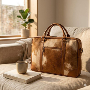 Nuevos Bolsos de Mano de Cuero Vacuno Personalizados de Alta Calidad para Hombre, Ligeros, con Cierre, 2026, Precio Bajo al por Mayor en Venta - Product Image 2