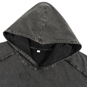 Hauts unisexes d'hiver à capuche et sans manches, coupe ample et oversize, épaules tombantes, couleur unie, style décontracté streetwear - Product Image 6