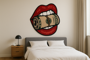 custom Modern Hand-Tufted Wool Irregular Shape Abstract red lips design Rug Luxury Custom Area <b>Carpet</b> Rug for Living Room - Product Image 2