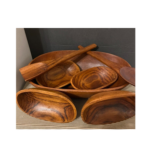 Bol à salade rond en bois, fait main, design élégant, bol à soupe classique, vente en gros, nouveau bol de service en bois - Product Image 4