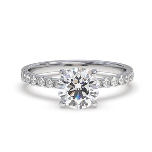 Round Diamond Shoulder <b>Set</b> Engagement <b>Ring</b> 0.50 Ct Lab Grown Diamond In 18K Yellow White Rose <b>Gold</b> And Platinum - Product Image 2