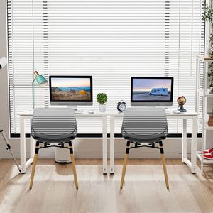 Scrivania moderna per computer in truciolato bianco con piedini in acciaio Triamine e struttura P2 110 cm - Product Image 4