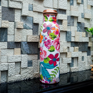 FAIZA CRAFT Luxury Eco-Friendly Diamond Hammered Copper Drinking Water <b>Bottle</b> Lid Modern-Style 1000ml FC-5714 OEM Supplier - Product Image 5
