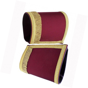 Classic Masonic Gauntlets Cuffs White Cotton Freemason Gloves With Embroidered Square And Compass Symbol Cuffs - Product Image 3