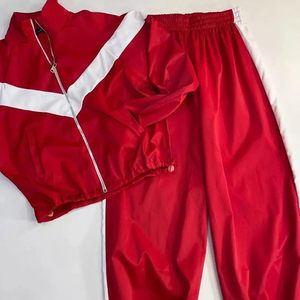 Contrast Color Long Sleeve Cardigan & Elastic Waist Pants | Comfortable Athleisure <b>Tracksuit</b> Set - Product Image 2