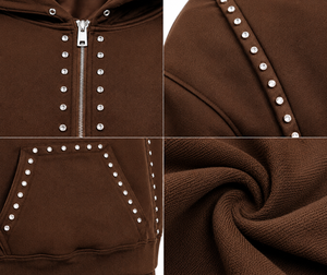 Premium Rhinestone Cotton Fleece Tracksuit <b>Set</b> for Men oversized long lasting hoodie designed for modern streetwear fashion - Product Image 6