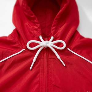 Ensemble veste coupe-vent à capuche et short pour homme, couleur unie, sportif, séchage rapide, polyester, tenue d'entraînement d'été - Product Image 2