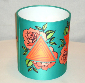 Abat-jour en papier cylindrique, motif floral vert, style classique écologique pour lampes de table/bureau avec douilles E27, structure en fer et fil métallique - Product Image 6